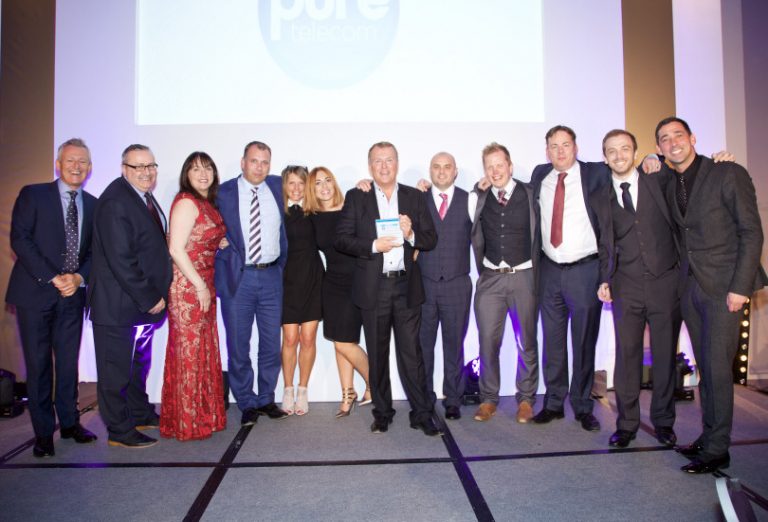 The Pure team with their award
