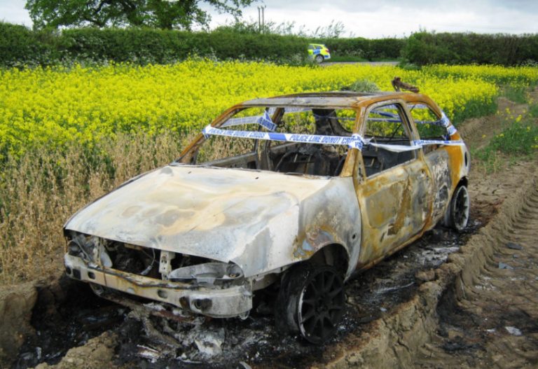The car was discovered burnt out in a field. Photo: @WenlockCops