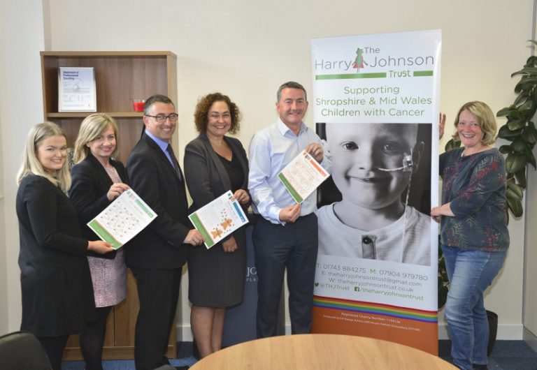Pictured launching the Harry’s Day appeal at Nick Jones Wealth Planning is Sally Johnson, with from left, Katherine Lear, Jayne Smallman, Steven Oliver, Chimene Felton and Nick Jones