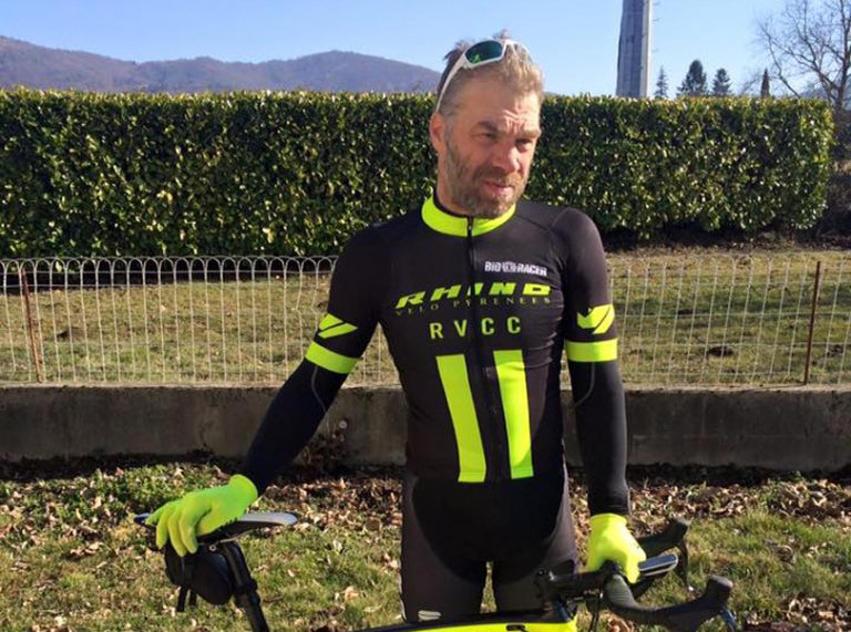 Mike Jones in his Rhino Velo cycling gear