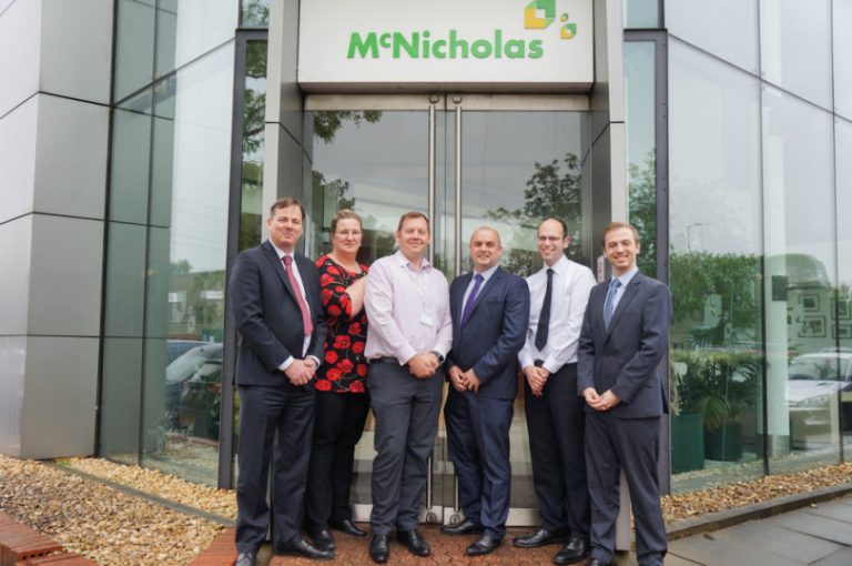 Pictured from left, David Hayward, sales and operations director at Pure Telecom; Andrea Cunningham, IT project manager at McNicholas; Stephen Pearce, ICT Infrastructure Manager at McNicholas; Duncan Niblett, business development manager at Pure Telecom; Tony Silver, senior buyer at McNicholas and Liam Baker, head of support at Pure Telecom