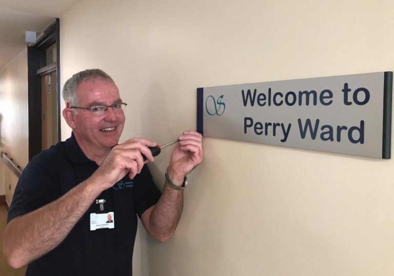 Severn Hospice Steward, Derek Hatfield puts the finishing touches to the refurb