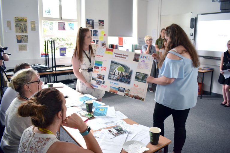 Students present their ideas to the panel