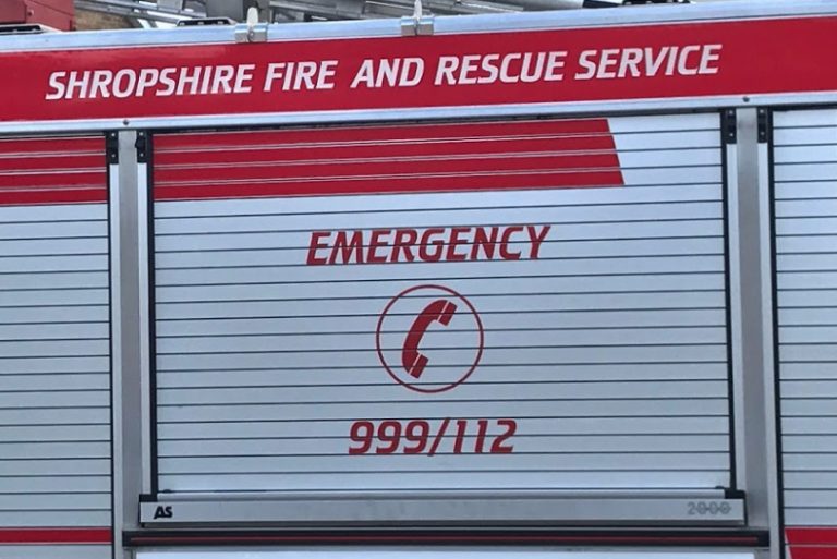 Firefighters assist person from property following fire in Minsterley