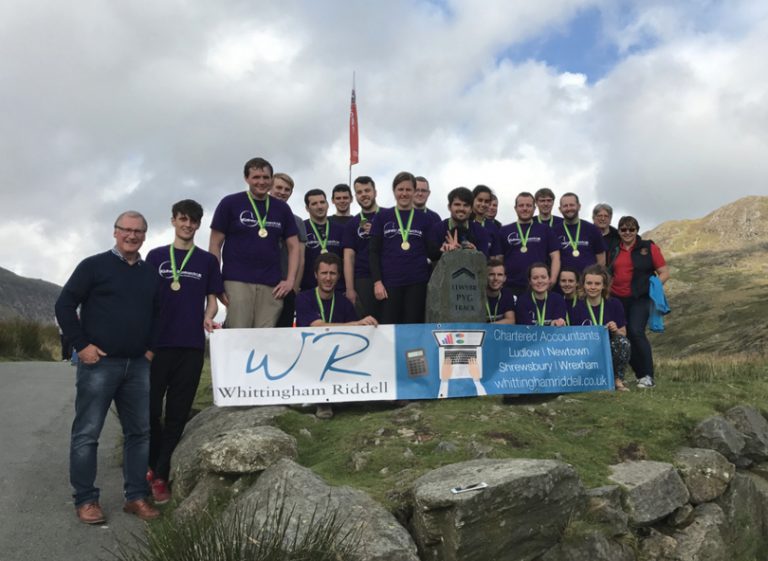 The team at Snowdon after completing their challenge