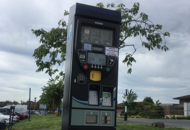 A parking machine at the Royal Shrewsbury Hospital