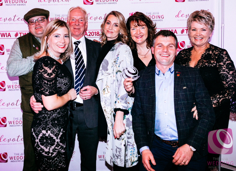 The Wroxeter Hotel and Shropshire Farm Weddings after they scooped the title of Best Event Team at the Wedding Industry Awards