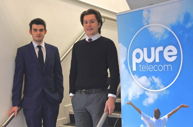 Alex Charmbury and George Robinson, new starters at Pure Telecom