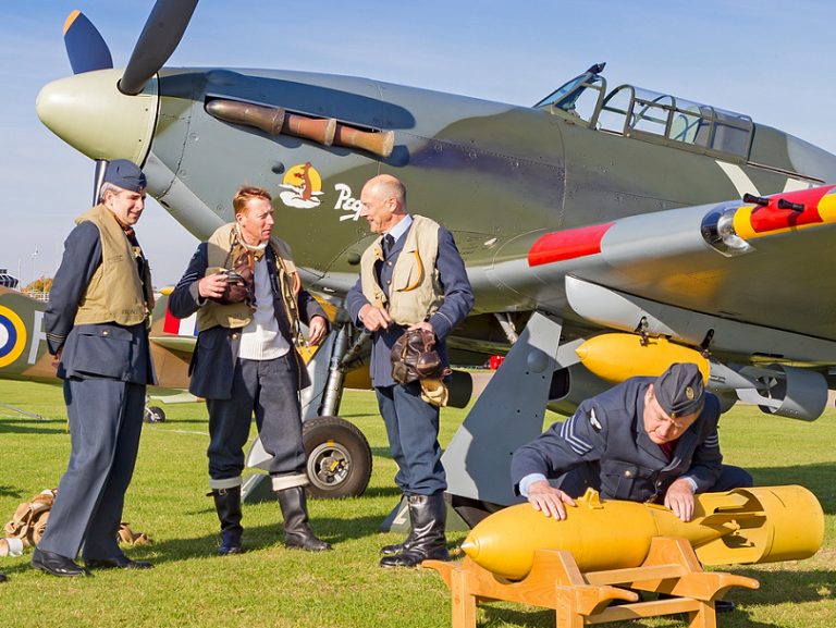 A Hawker Hurricane IIb – known as a ‘Hurribomber’. Photo: Darren Harber/RAF Cosford Air Show