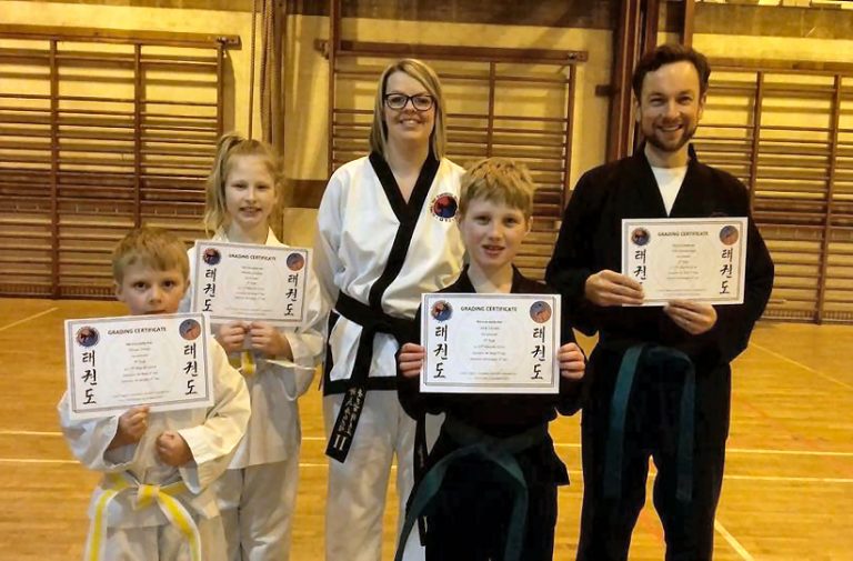 Bridgnorth Tae Kwon-Do instructor Anna Bradford with students