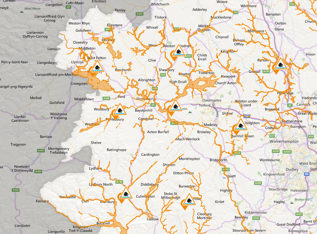 A number of flood alerts have been issued across Shropshire. Image: Environment Agency