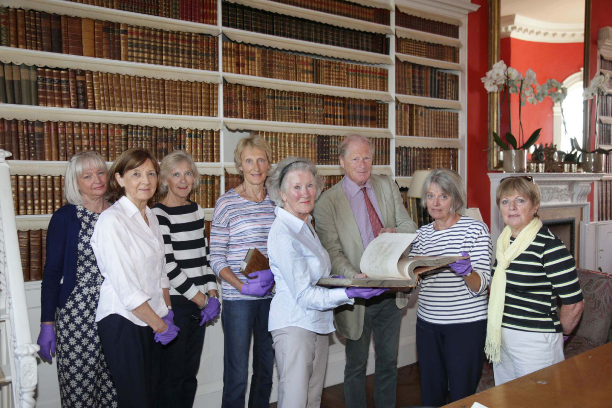 Philip Godsal with some of the volunteers from the Arts Society Tarporley