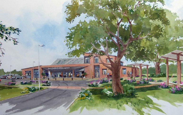 An artist's impression of the Living Well Centre in Shrewsbury