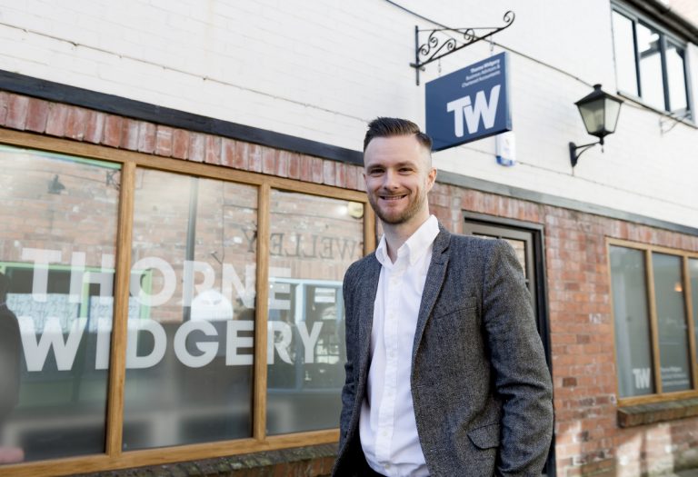 Dan Crowther, Director at Thorne Widgery outside its new office in Ludlow