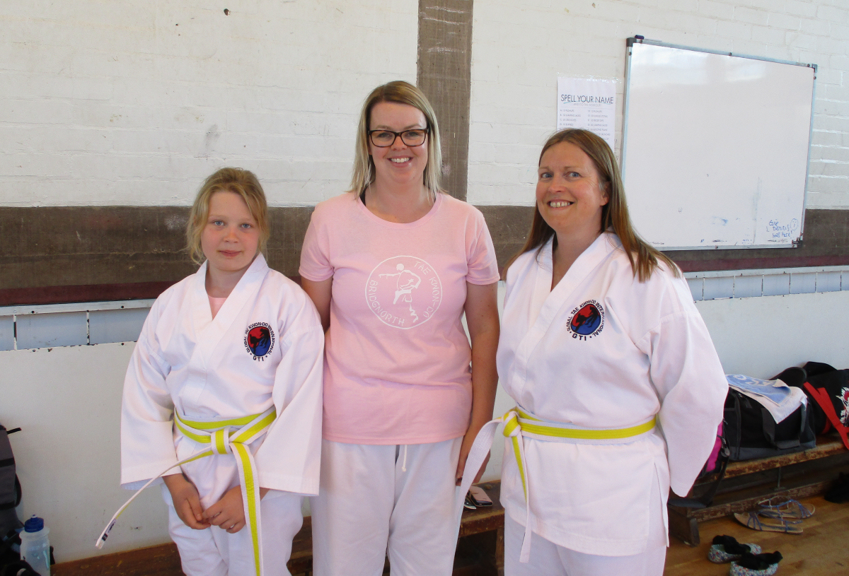 Pictured Lucy Edwards, instructor Anna Bradford, Helen Edwards