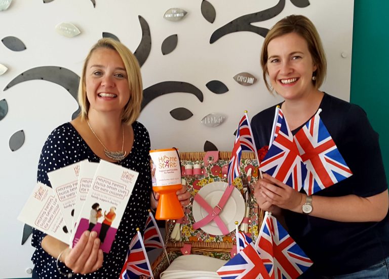 Esther Wright, director of Fizz Festivals Ltd, and Julia Allinson from Homestart, celebrate a new charity partnership ahead of Proms and Prosecco in the Park
