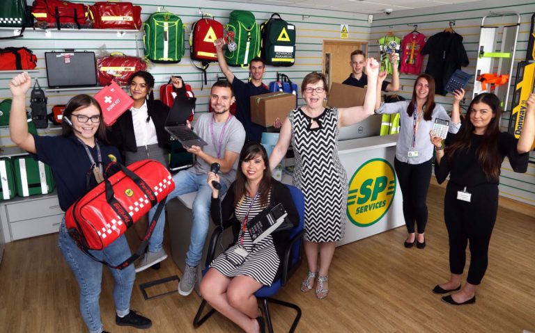 Hayley Wickham, Tiarna Allen, Pete Blythe, Lucinda Culver (seated), Marc Watkins, Operations Director Jane Wilson, Stephen Heys, Rachel Perry and Chloe Fletcher, who started work last week
