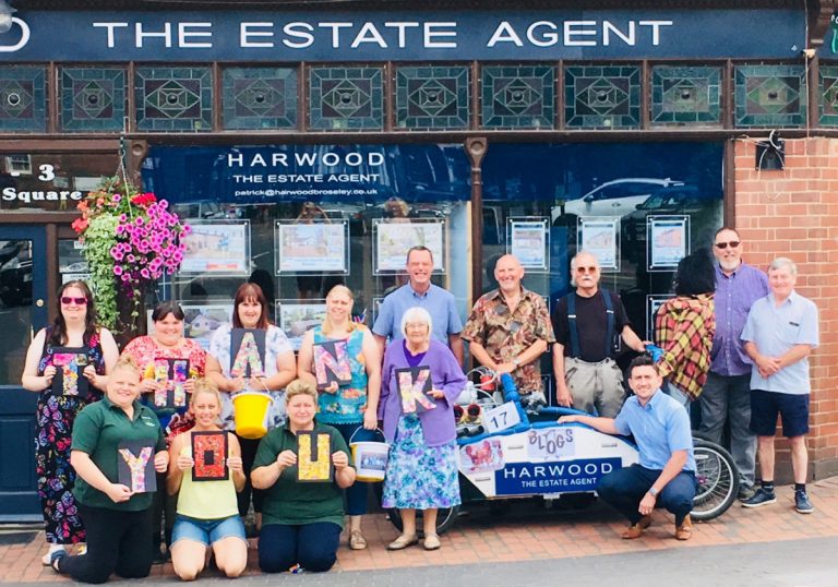 Broseley Life Skills have been proudly displaying their ‘home made’ soap box outside the Harwood offices