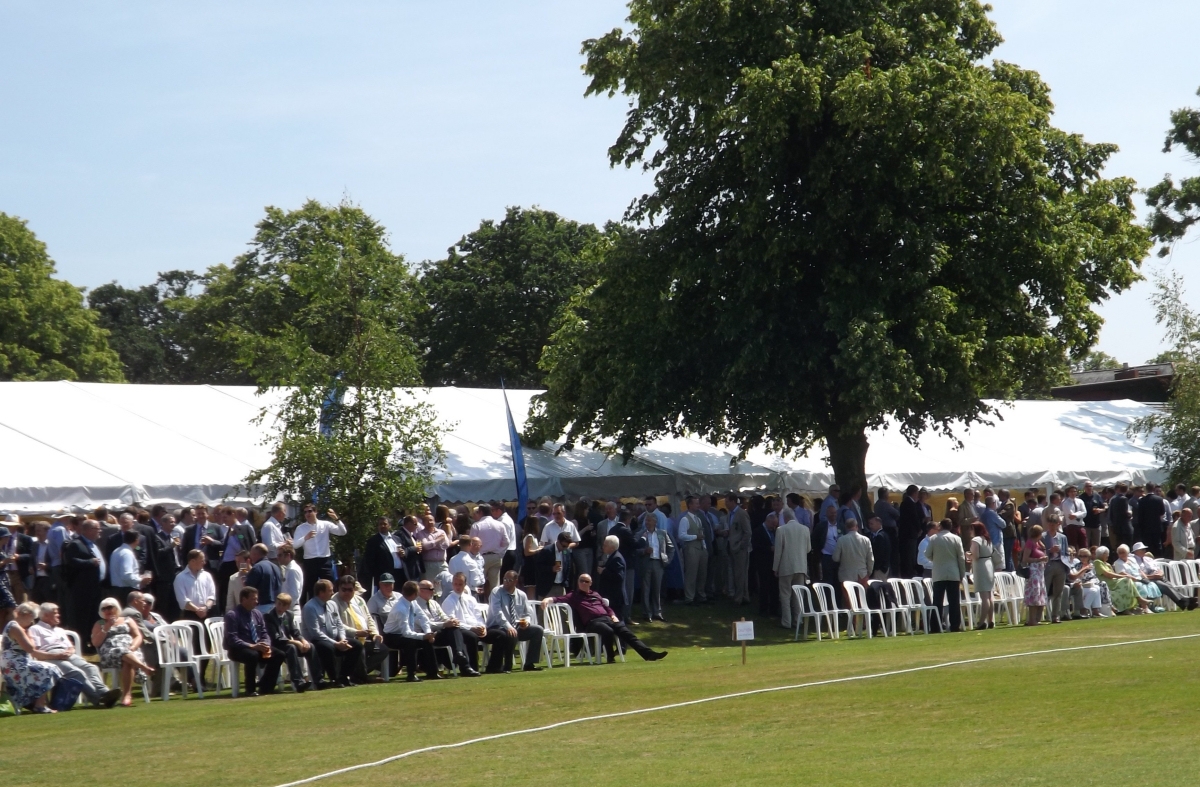 Guests enjoying a previous Shropshire CCC annual hospitality day at Wrekin College