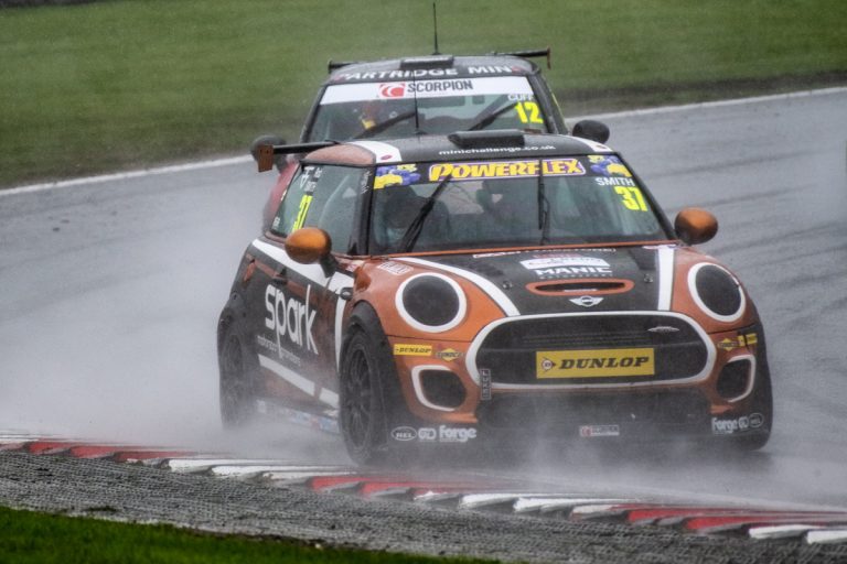 Rob Smith on a wet Brands Hatch Indy Circuit. Photo: Dave Young Photography