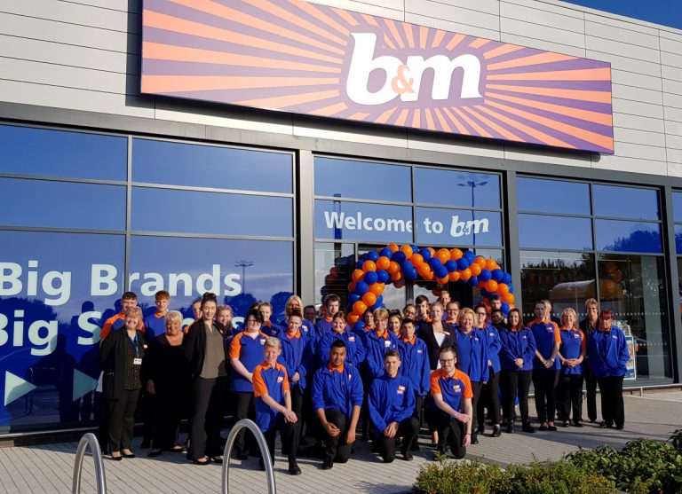 B&M team members outside the new Telford store