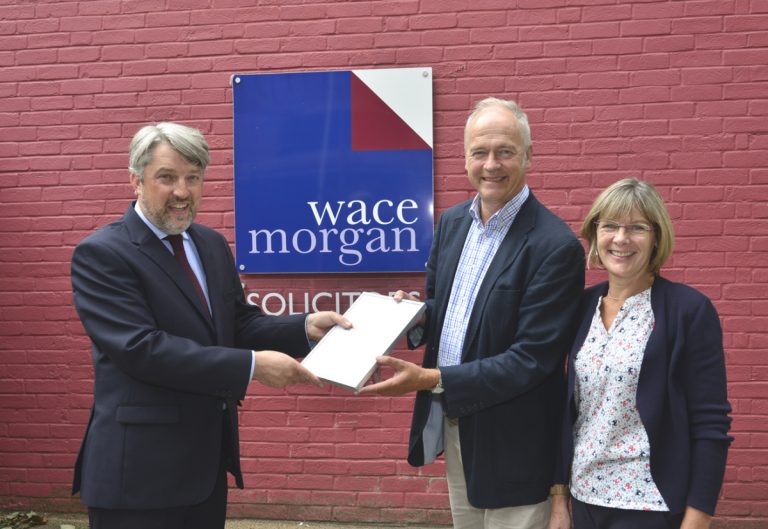Pictured from left, directors Keir Hirst and Jeremy Taylor and business manager Carolyn Freeman of Wace Morgan with the award