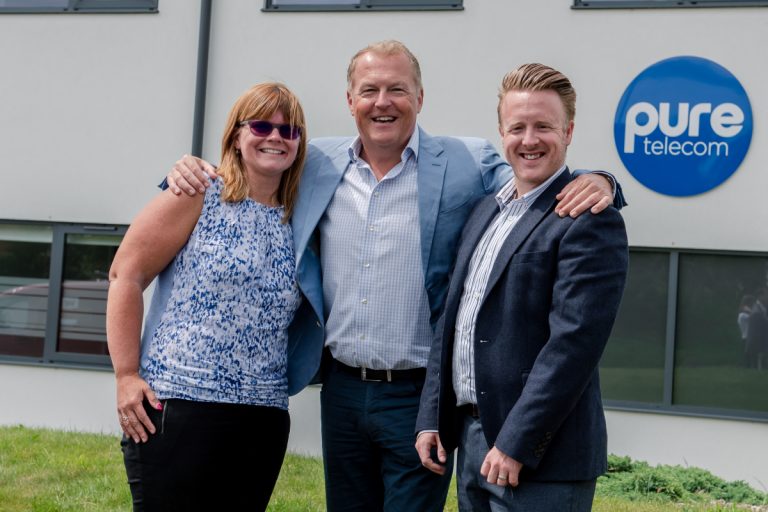 Kirsty Smallman from J&PR, Matt Sandford CEO of Pure Telecom and Rob Hughes from Reech