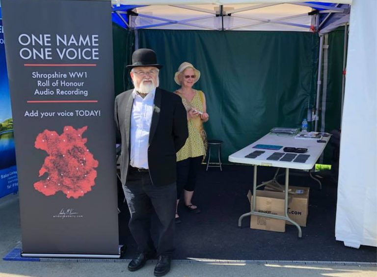 Bill McCabe and Linda McKeown recording vices at Shrewsbury Flower Show