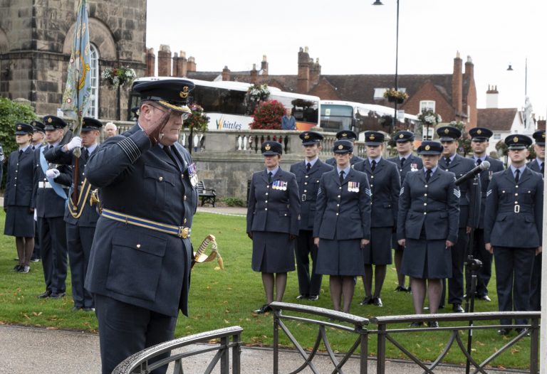 The Station Commander, Group Captain Norris lays the wreath
