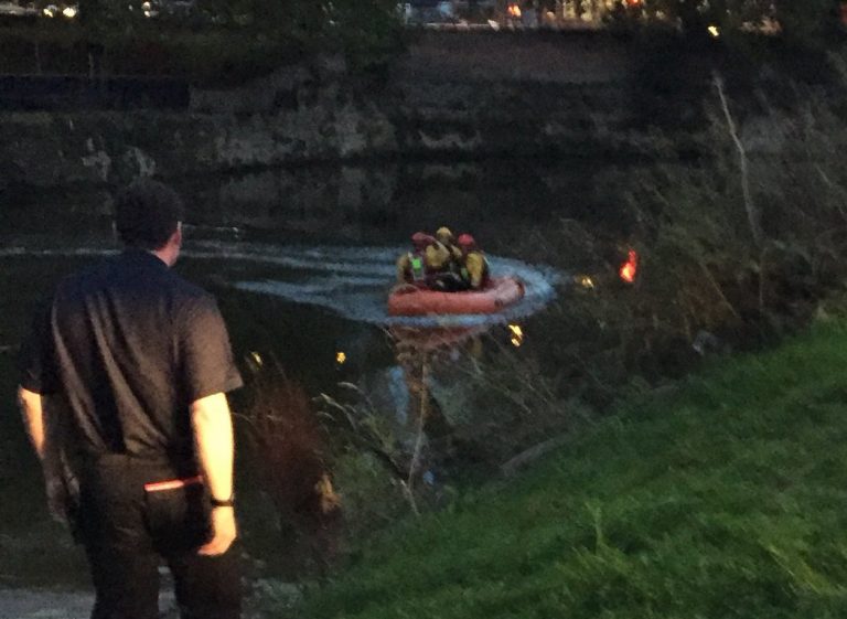 The female casualty was rescued from the River Severn in Frankwell. Photo: @SFRS_NGriffiths