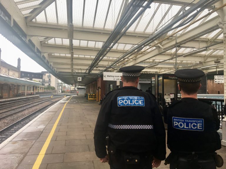 British Transport Police at Shrewsbury railway station. Photo: @WMerciaPolice