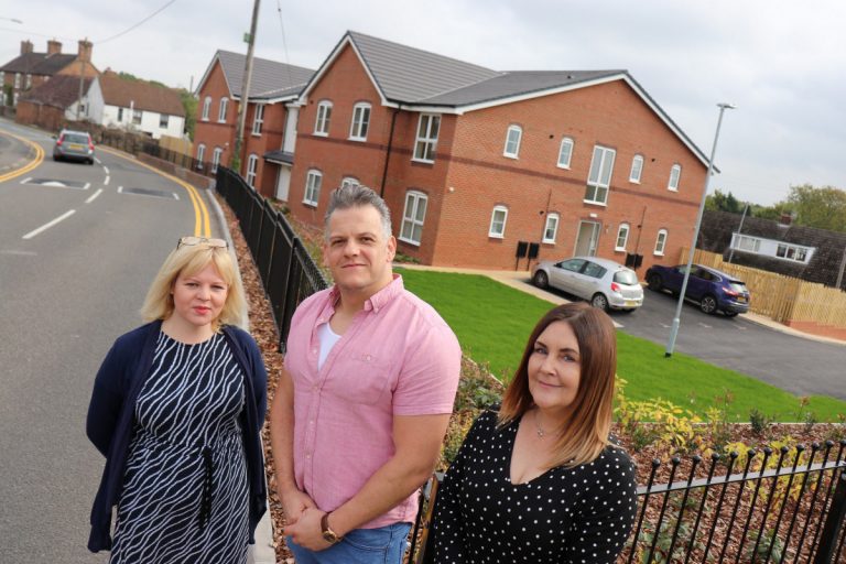 MyPlace manager Catherine Ashley (left) celebrates the opening of Bromford’s latest supported housing scheme alongside housing enablers Luke Palmer and Jane Reevey