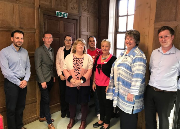 Pictured left is Rob Griffiths of Red Recruitment Solutions with some of the local business people who attended the first event