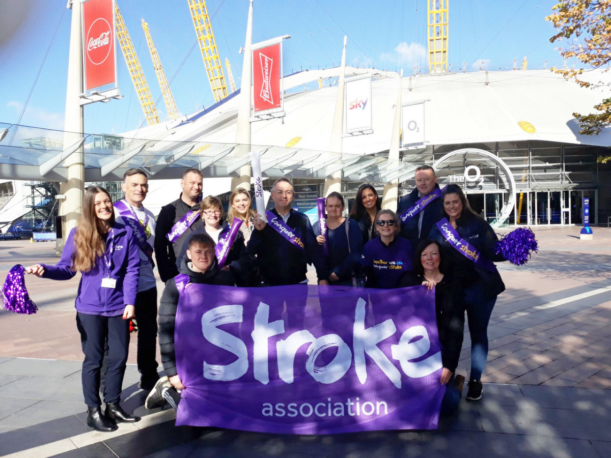SP Services MD Simon Leggett with Operations Director Jane Wilson and company founder Steve Bray joined fellow steppers on October 1 for the concluding BHTASteptember walk at the O2 in London to mark the end of their Shropshire company’s marathon walk for the Stroke Association