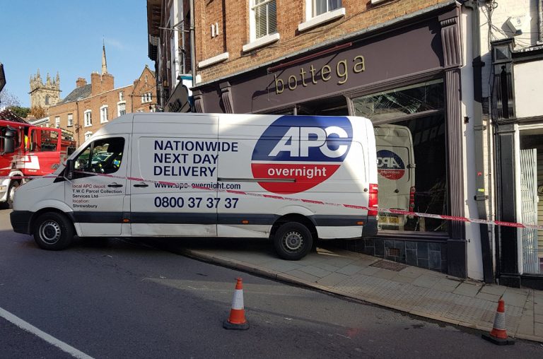 The scene of the incident on Wyle Cop in Shrewsbury. Photo: @ShrewsburyCops