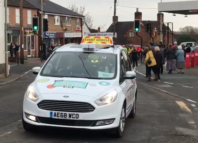 BBC Children in Need Team Rickshaw passes through Shropshire