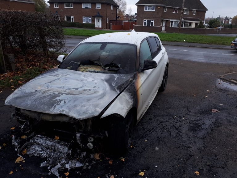 The car fire happened in Donnington last night. Photo: @DonningtonCops
