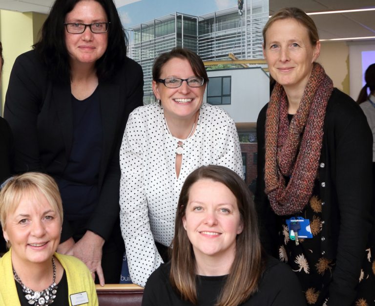 Elaine Bissell (speaker), Ruth Shepherd (SCE Committee) and Vicki Ayton (SCE Committee). Front, Jenny Osborne (speaker/sponsor, Henshalls) and Victoria Lawson (speaker/sponsor PaveAways)