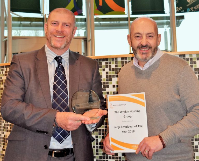Paul Birch and Les Evans from The Wrekin Housing Trust with the award