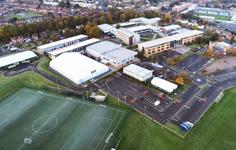 An aerial view of Telford College's Haybridge campus