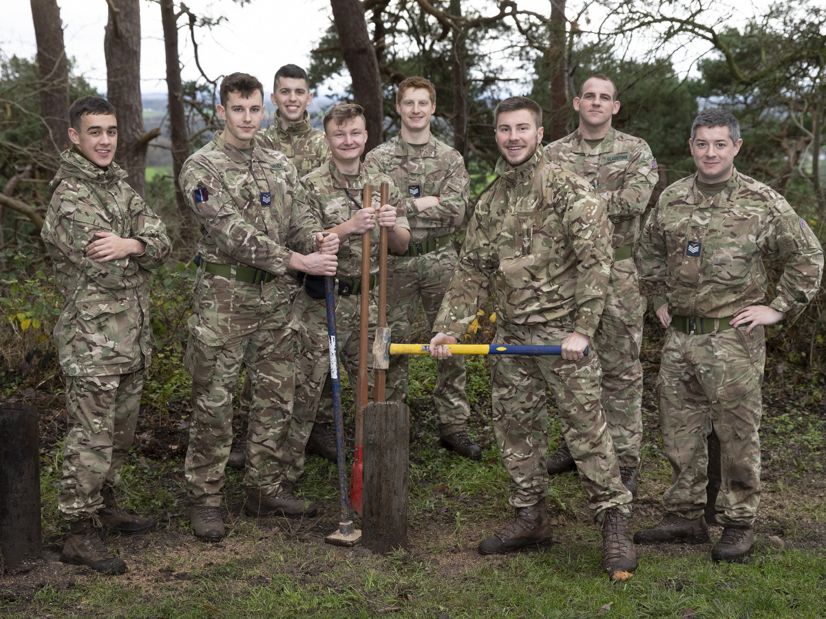 Trainees from the Defence Helicopter Flying School who took part in the project