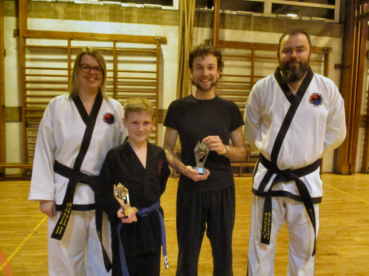 Anna Bradford, Jack Childs, Tom Hardwidge, Gary Plant (Student of the Year winners)