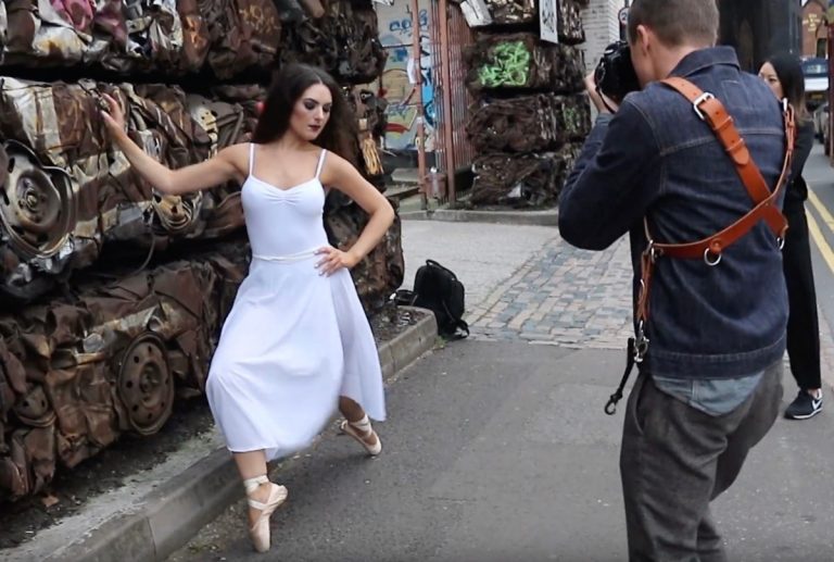 Paul Wilkinson on set at the Urban Angel photoshoot