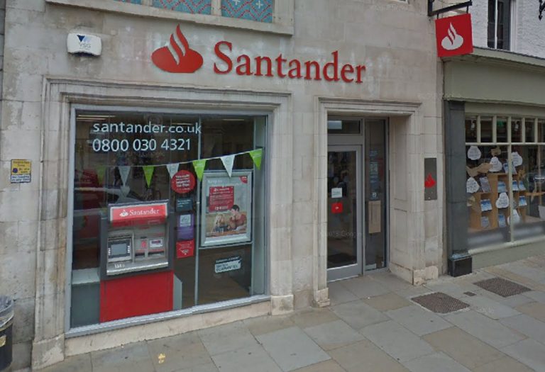 The High Street branch of Santander is to close in Shrewsbury town centre. Photo: Google Street View