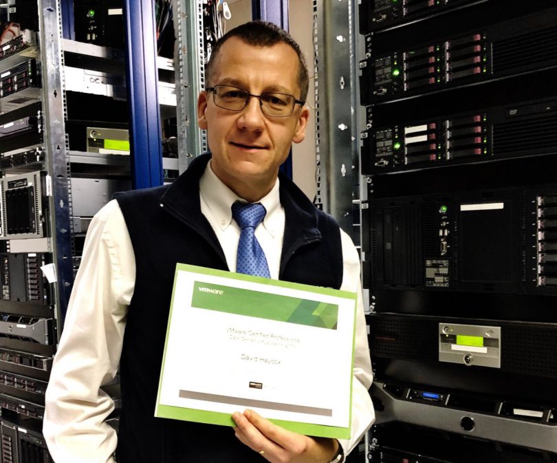 David Haycox pictured with the prestigious accreditation