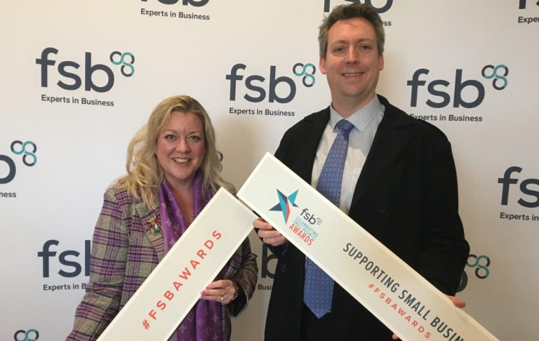 Hollie and Alex Whittles at the awards ceremony