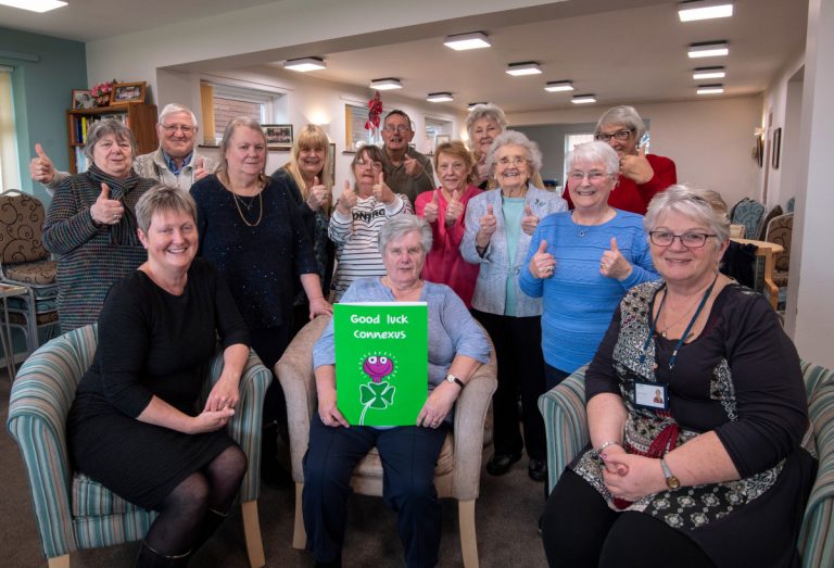 Ann Sutcliffe (Director of Independence Trust), Janet Tipton (Whitefriars resident) and Julie Fowler (Independent Living Co-ordinator)