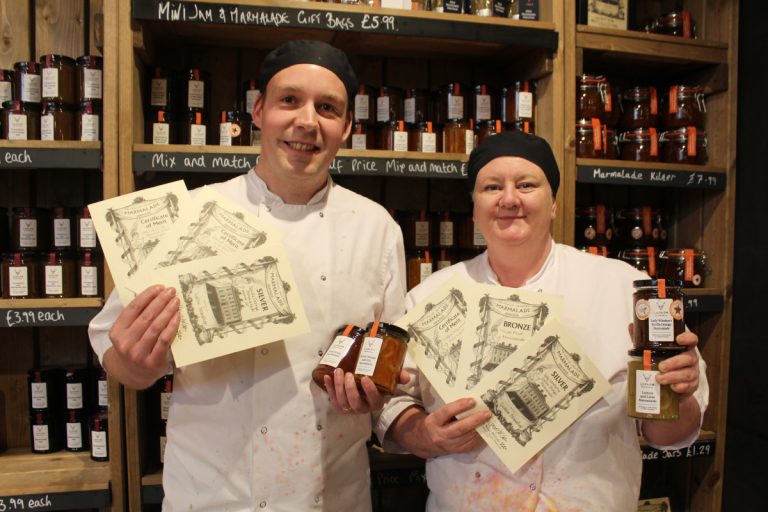 Darren and Tess Dalmain with the marmalade awards