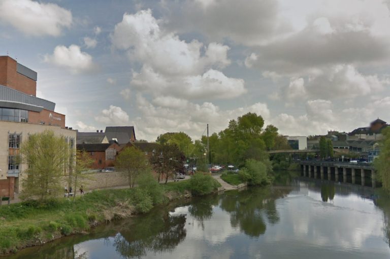 Ashley Atkins was reported missing after a car went into the River Severn at Frankwell Quay in Shrewsbury. Photo: Google Street View