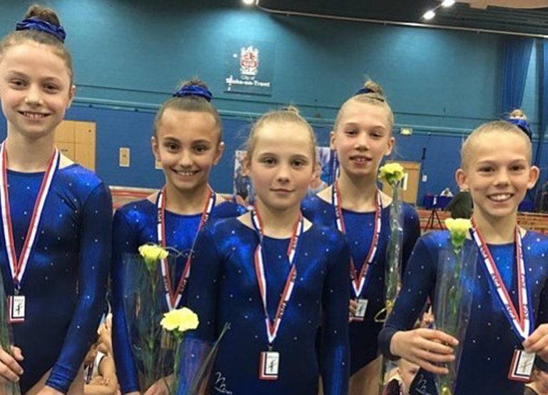 Shrewsbury High gymnasts who represented the West Midlands and came 2nd nationally